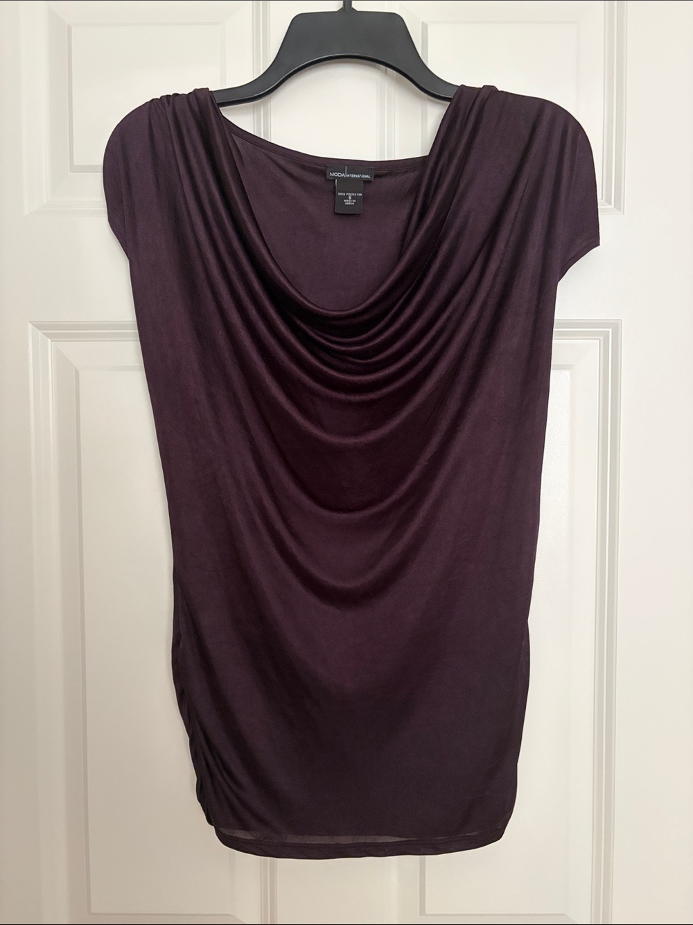 Victorias Secret Moda International Women's Draped Cowl Neck Top in Plum